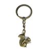 FizzyButton Gifts Squirrel Charm Keyring Key Ring with Bronze Tone Keychain