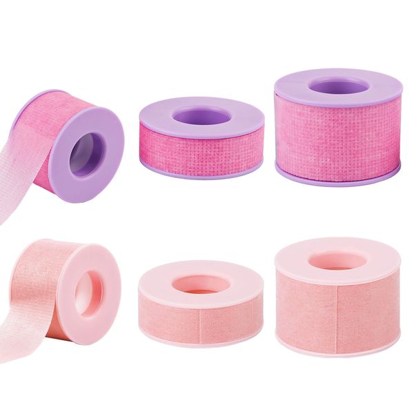 4pcs Lash Adhesive Tape, Reusable Adhesive Waterproof Silicone Tape Eyelash Tape for Lash Extension Lash Beauty Auxiliary Tools (2 Purple, 2 Pink)