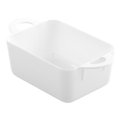 Restaurantware 3 Ounce Mini Serving Dishes 100 Disposable Mini Appetizer Dishes - Mimics The Look Of Cocottes Rectangle White Plastic Mini Casserole Dishes Serve Snacks Or Desserts