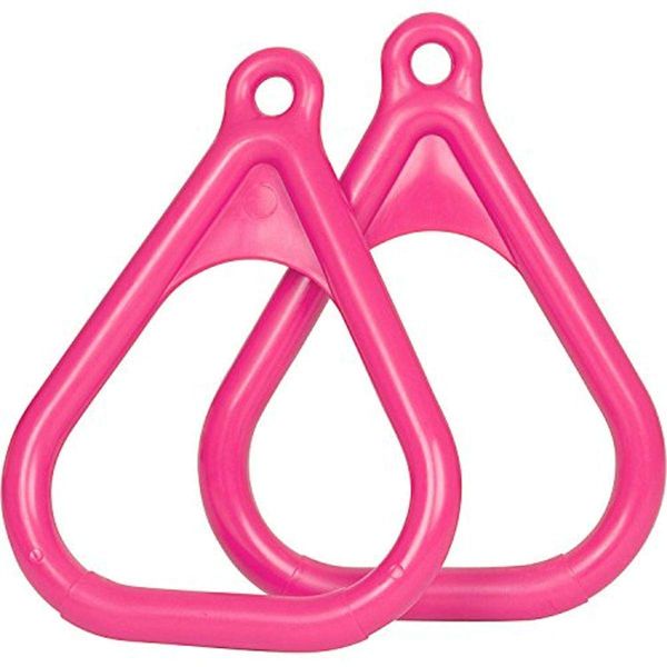 Swing Set Stuff Plastic Trapeze Rings with SSS Logo Sticker, Pink