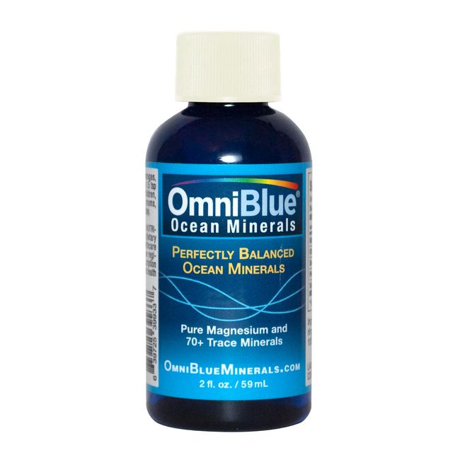 OmniBlue Ocean Minerals | 100 Percent Certified, Pure and Naturally Harvested Ocean Electrolytes as Naturally Occurring Macro & Trace Minerals | No Additives or Alterations 2 oz