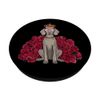 Weimaraner with crown and pretty roses PopSockets Adhesive PopGrip