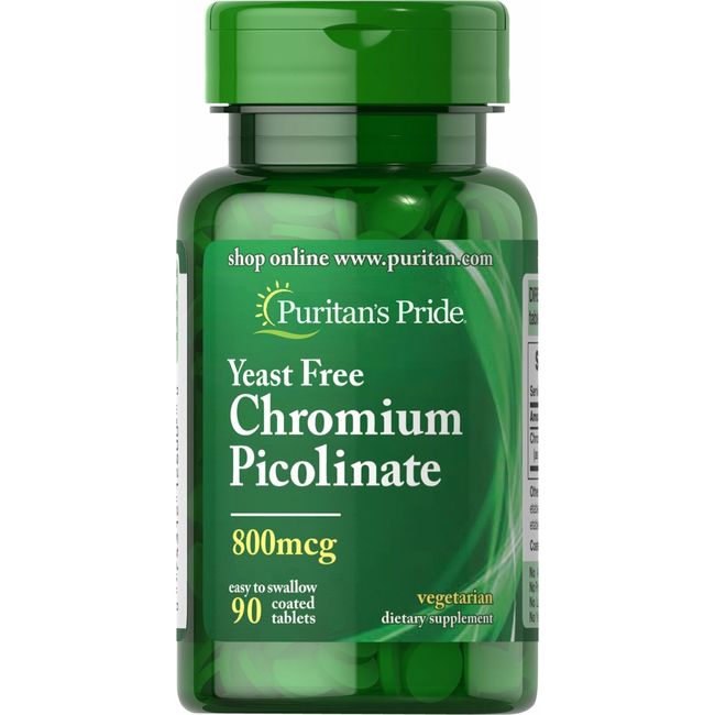 Puritan's Pride Chromium Picolinate 800 mcg Yeast Free - 90 Tablets