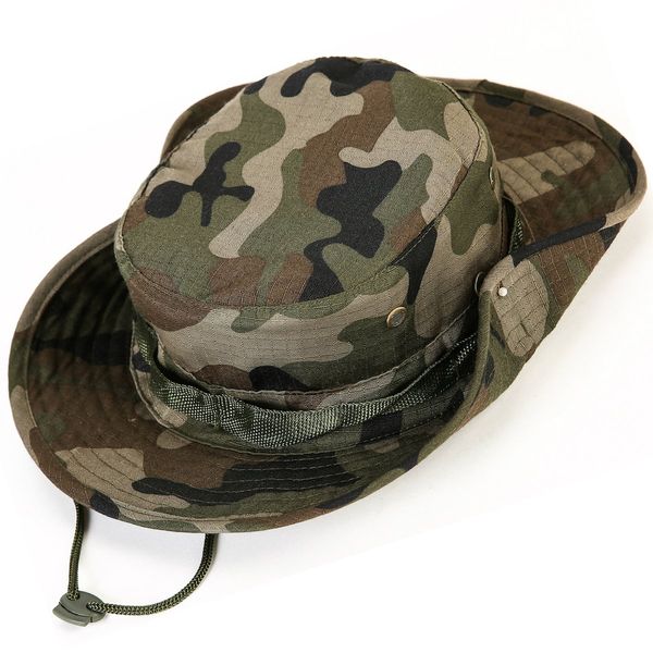 kolumb Wide Brim Boonie Hat, Men & Women Top Camo Bucket Hats for Safari Military Beach…