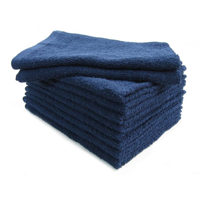 《HT-NA10 Quick Drying Thin Type》Hand Towel Set of 10 Navy