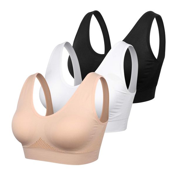 Women Sports Bra Comfortable Daily Lounge Bra for Large Breasts Seamless Padded Sleep Bras No Underwire