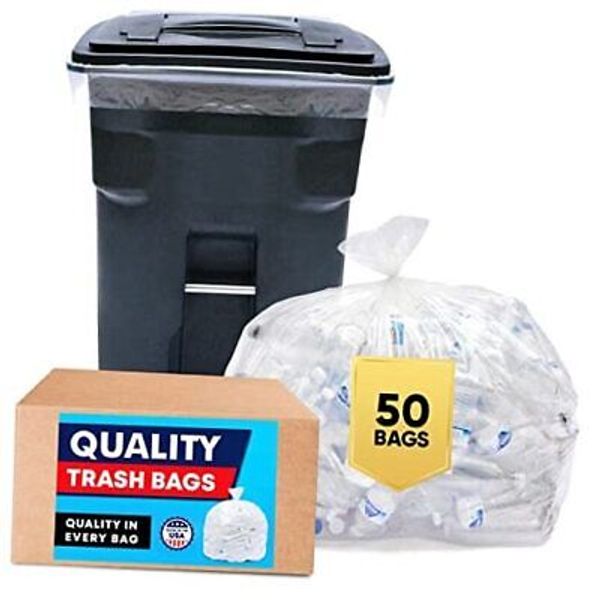 95-96 Gallon Trash Bags, (Value Pack 50 Bags w/Ties) Extra Large Heavy Duty