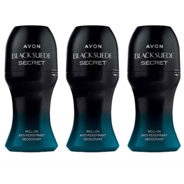 Three Black Suede Roll On Antiperspirant Deodorant For Him 50 ml