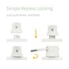 3 x White TruMAX Keyless Cable Restrictor Window Safety Security Lock