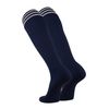 TCK Elite Finale 3 Stripe Soccer Socks (Navy/White, Small)