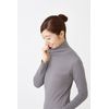 Selvan Fleece Lined Warm Border Pattern Turtleneck Gray LL