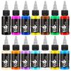 BAODELI 14 Colors 30ml Tattoo Ink Set - Permanent Tattoo Ink for 3D and Traditional Tattoos - Vibrant Tattoo Pigment for Tattoo Artists - Tattoo Ink Kit with 14 Shades of Color.