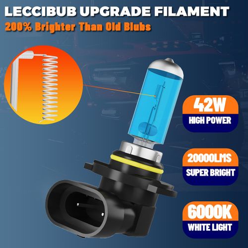LECCIBUB Fog Light Bulbs Fit For Hyundai Kona 2021, 9006 Fog Lights Halogen Bulb, 6000K White Light, Plug and Play, Pack of 2
