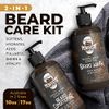Beard Wash and Conditioner with Oil for Men, Anti Beard Dandruff Moisturizer, Beard Softener and Strengthener, Beard Care Set for Growth with Argan and Jojoba - Sandalwood Scented Combo, 17oz