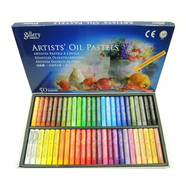 ARTIST'S OIL PASTELS Art Supplies Oil Pastel Set of 50 in 48 Colors, For the World of Pastels