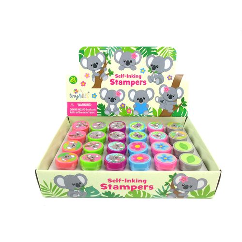 TINYMILLS 24 Pcs Koalas Assorted Stamps for Kids Self Ink Stamps (12 Different Designs) Koala Birthday Party, Koala Party Favors, Goody Bag Fillers, Carnival Gifts, Pinata Filler, Classroom Rewards