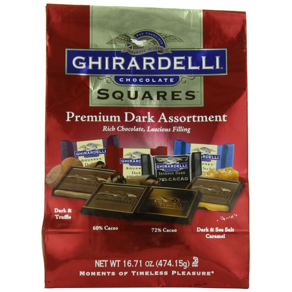 Ghirardelli Dark Assorted Chocolate Squares XL Bag, 16.71 oz.