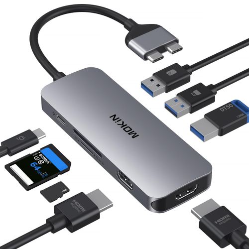 Docking Station for MacBook Pro Air, Mac Docking Station Dual Monitor, MacBook Pro/Air Dock with Dual HDMI(4K @60Hz), 3 USB3.0,SD TF Card Reader and 100W PD MacBook USB C Hub