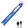 WORKPRO USB Rechargable LED Flashlight UV Black Light Pocket Pen Light 450 Lumen