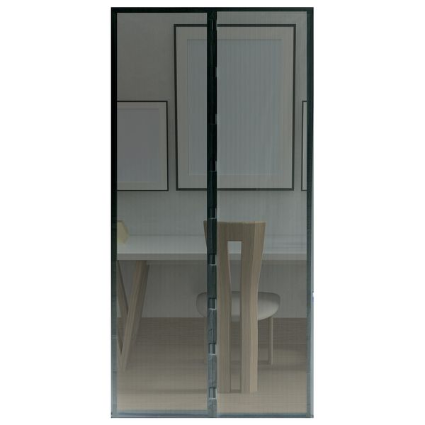 DIVCHI Magnetic Door Curtain Automatic Closing Fly Insect Bug Screen Net Mesh (100x210 cm, Black)