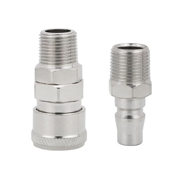 YFFSFDC PM 20 SM 20 Air Coupler, PT1/4 External Thread Socket, Pipe Taper Thread, Air Socket, Screw Socket, Air Tool, High Coupler, Air Compressor, External Screw Plug, Rust Resistant, Abrasion