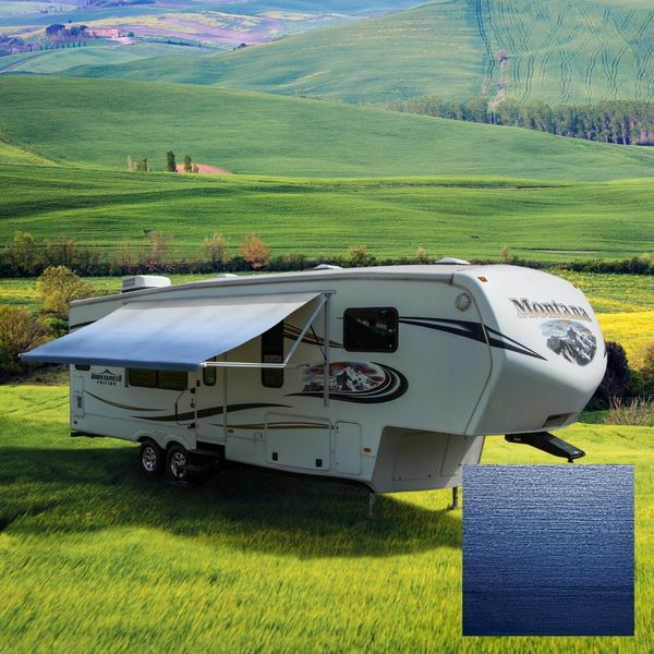 RV Awning Fabric 14 Ft Width Dark Blue Camper Awning Replacement Shade 8'(96")