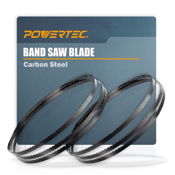 POWERTEC 62 Inch Bandsaw Blades, 1/8" x 14 TPI Band Saw Blades for Wen, Ryobi, Grizzly, Skil, Sears Craftsman and POWERTEC 9" Band Saw for Woodworking, 2 Pack (13132-P2)