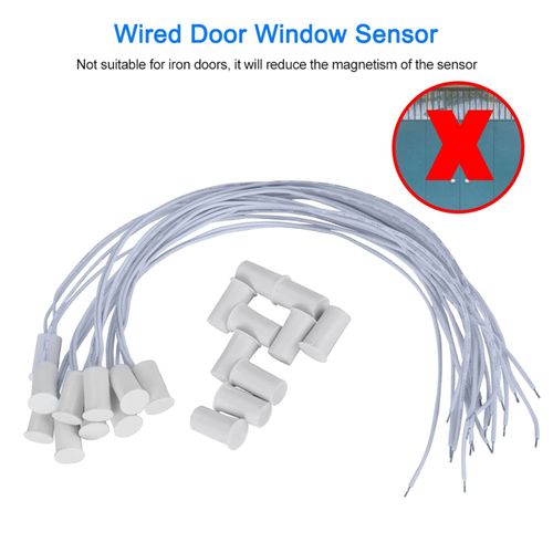 CYSFETENA 10Pcs 100VDC Recessed Door Sensor, 15mm-5mm Door Magnetic Sensor for Home Security Alarm Systems, Door Magnetic Sensors for Alarm Control Panels GND Port and N.C. Port