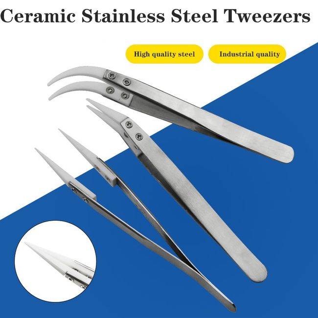 precision ceramic tweezers anti-static stainless steel