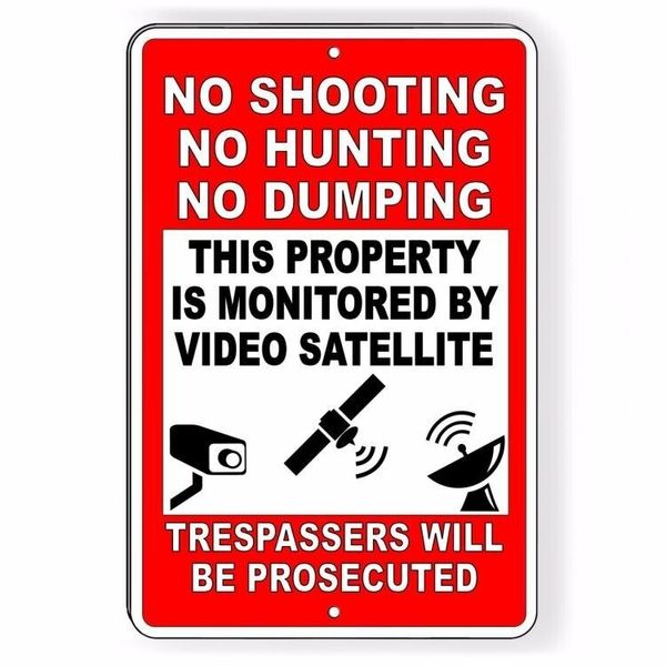 Heavy Duty Video Surveillance Security  Sign No Trespassing Alarm Camera