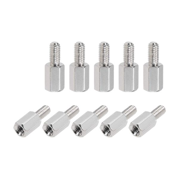 uxcell 10pcs PCB Motherboard Spacer Standoffs Hex Nickel Plated M3x8mm+6mm Male to Female for FPV Drone Quadcopter Computer Circuit Board Silver Tone