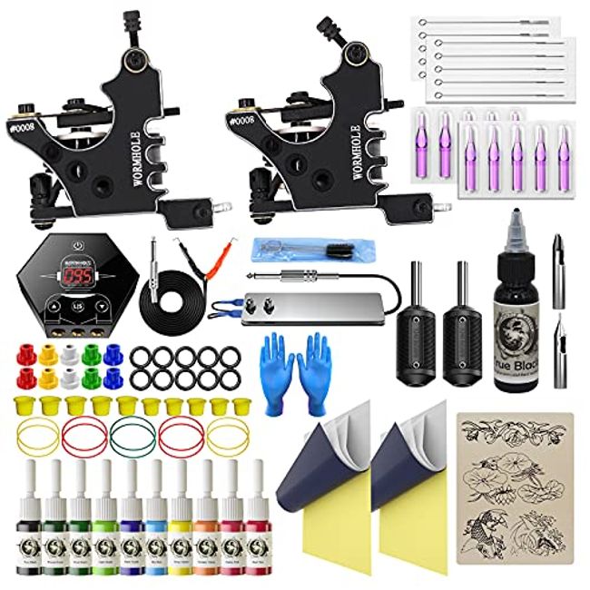 Wormhole Tattoo Kit Complete Tattoo Machine Kit Tattoo Gun Kit for  Beginners