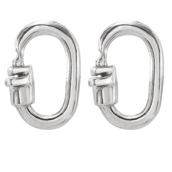 2 Solid Sterling Silver Link Lock Locking Jump Ring, 6mm x 4mm. Made in Australia. Solid 925 Sterling Silver.