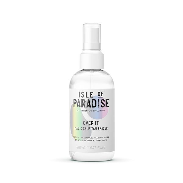 Isle of Paradise OVER IT Self Tan Remover (200 ml) Glycolic Acid and Micellar Water Self Tanning Eraser Vegan