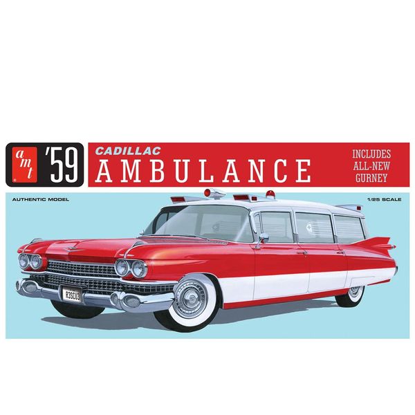 1959 Cadillac Ambulance Plastic Model Kit 1:25 AMT AMT 1395/12