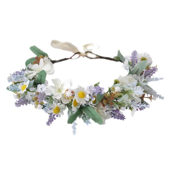 Vivivalue Wedding Flower Crown Women Flower Headband Hair Wreath Floral Headpiece Halo Party Prom Photos