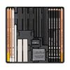 CRETACOLOR Wolf Box | Schwarz - Weiß Zeichen - Set | 25-teilig