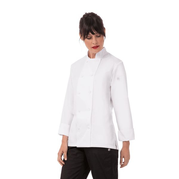 Chef Works B664-L Sofia Women's Chefs Jacket, Large, White