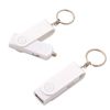 Swivel USB Key Chain Car Charger - All White