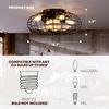 Ceiling Fan with Lights, 16 Inch Caged Ceiling Fan Lights Remote Control Small I