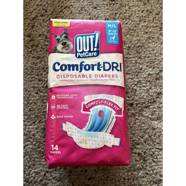 M/L OUT! PetCare Comfort-DRI Disposable Diapers/Pet Diapers/Dog Diapers Medium/L