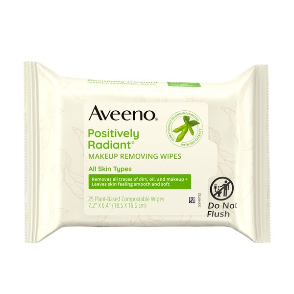 Aveeno Positively Radiant Makeup Removing Wipes, 25 Count by Aveeno