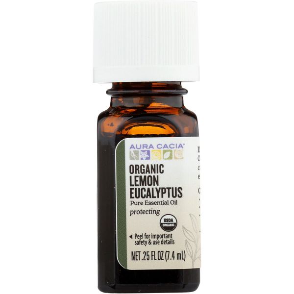 Aura Cacia Pure Essential Oil Organic Lemon Eucalyptus Protecting 0.25 oz