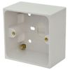 Single Back Box 47mm Extra Deep 1 Gang Plastic Surface Pattress Box Square Edge - White