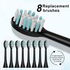 kingheroes Electric Toothbrush Set, Sonic Toothbrush with 4 Modes, 42000 VPM Motor, One Charge for 60 Days, Comes with 8 Brush Heads & Travel Case (Black)