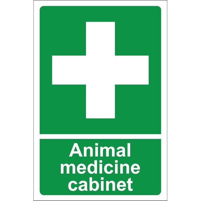 Animal medicine cabinet - Self adhesive sticker (300mm x 200mm)