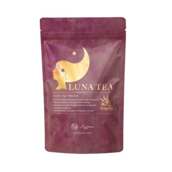 LUNA TEA Azuki Bean Tea | Curing Diet Trainer Elly Supervised | Original Blend Tea (Azuki, Tsuki Peach Leaves, Cinnamon) | Tea Bags 2.1 oz (60 g) (4 g x 15 Packs)