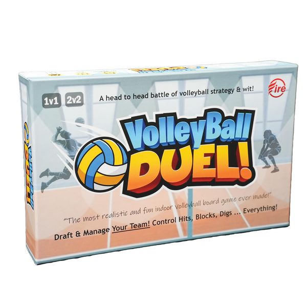 Volleyball Duel! Action & Strategy Volleyball Board Game | Indoor Volleyball Theme | Ages 13+ | 2 Players | 1v1 or 2v2 | Average Playtime 15 Minutes | Gift for Volleyball Players and Fans