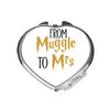 From Muggle To Mrs Wedding Statement [WED17] folding compact pocket mirror - silver heart shape