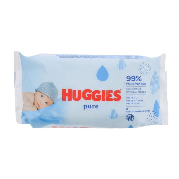 Huggies Pure Baby Wipes 72 Gentle Sensitive Skin Natural Alcohol Free (1)